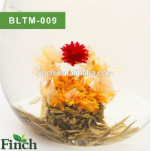 Bola de té floreciente con sabor a flor natural hecha a mano del arte del té